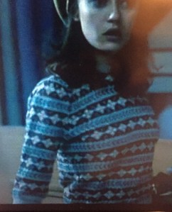 Fitted Fair Isle jumper, worn by Ella Purnell as Hester Argyll in Ordeal by Innocence (BBC 2018)