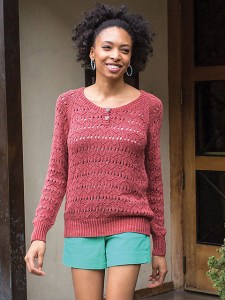 summer sweater with lace, knitting pattern, knitting with cotton and bamboo. Amy Christoffers