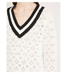 Claudie Pierlot Mainate Floral Crochet Knitted Jumper (from selfridges.com) SS2018