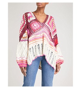 Free People Call Me Crocheted Knitted Cotton Jumper (from selfridges.com) SS2018