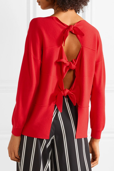 Alice + Olivia Tie back stretch knit sweater (from net-a-porter)